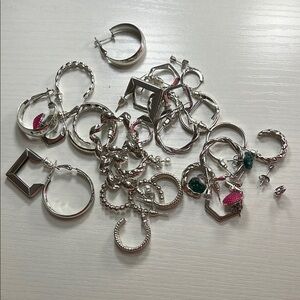 Silver, Green, and Pink Jewelry Set - “Mystery” 20 Pairs of Earrings
